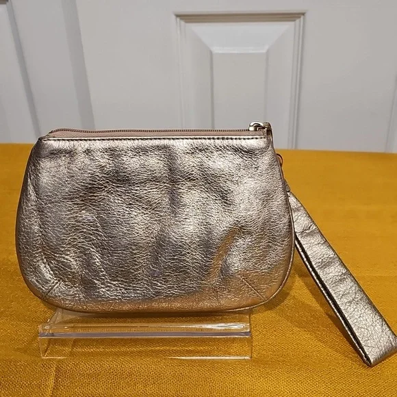 COACH Metallic Rose Gold Wristlet - Picture 7 of 12